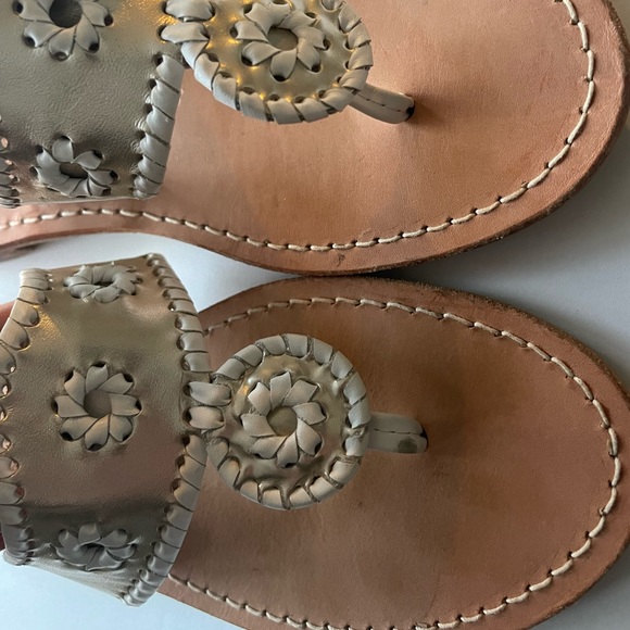 Jack Rogers Navajo Leather Sandals Gold/ White 9m - Picture 3 of 12